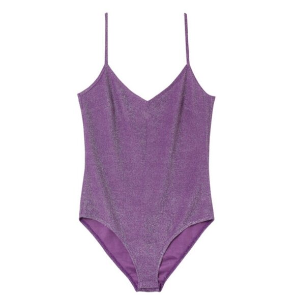 NWT Grace & Mila Purple Milkshake Lurex Glitter Bodysuit - Picture 7 of 15